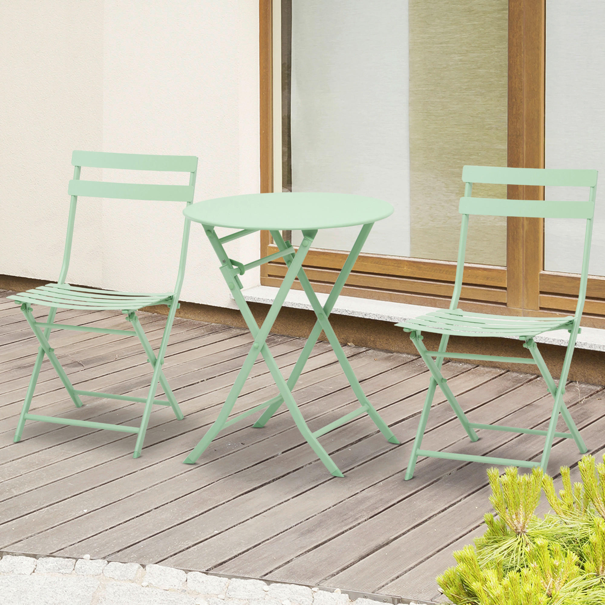 Outsunny Gartenmöbel-Set mint Metall Gartenmöbel-Set - mint - Outsunny