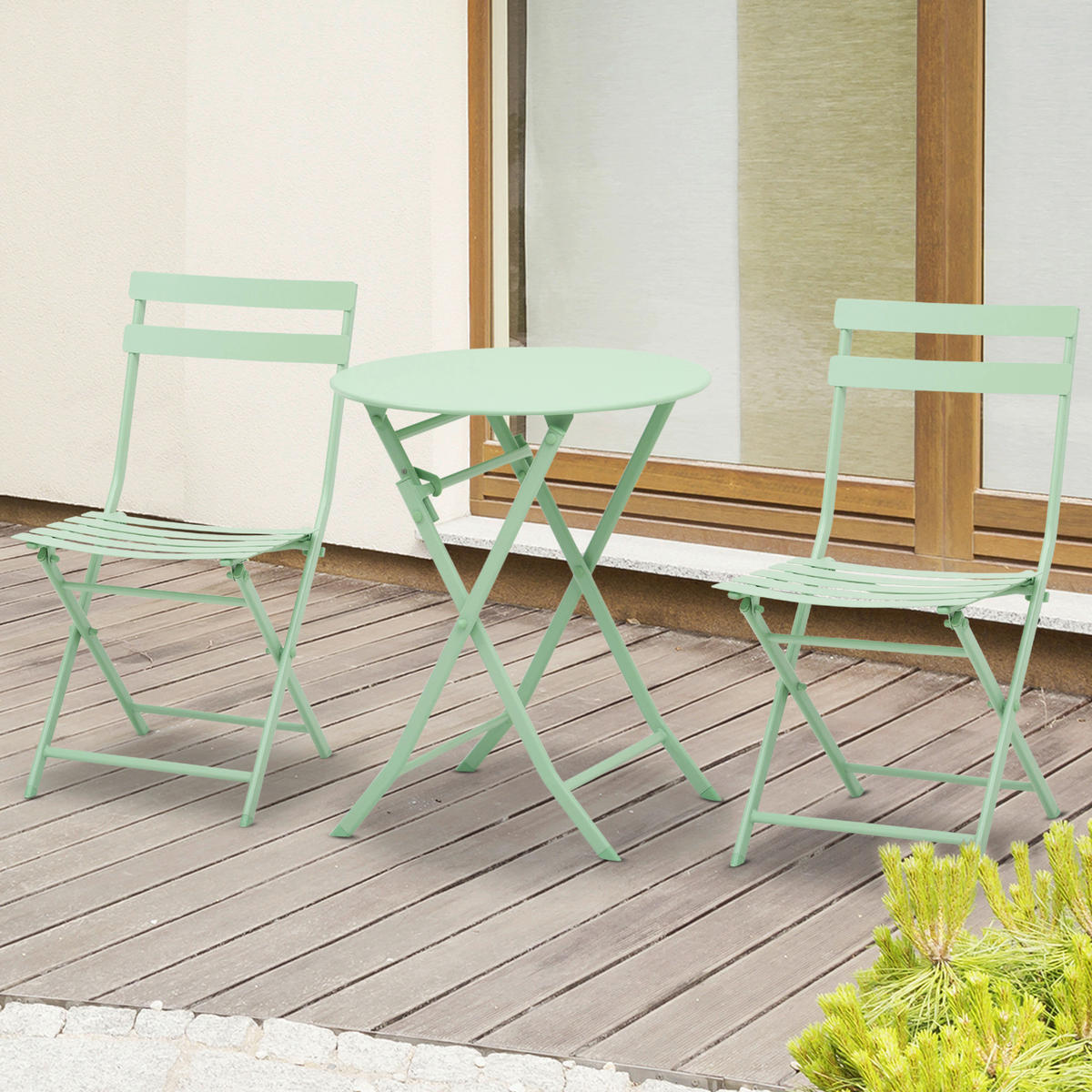 Outsunny Gartenmöbel-Set mint Metall Gartenmöbel-Set - mint - Outsunny