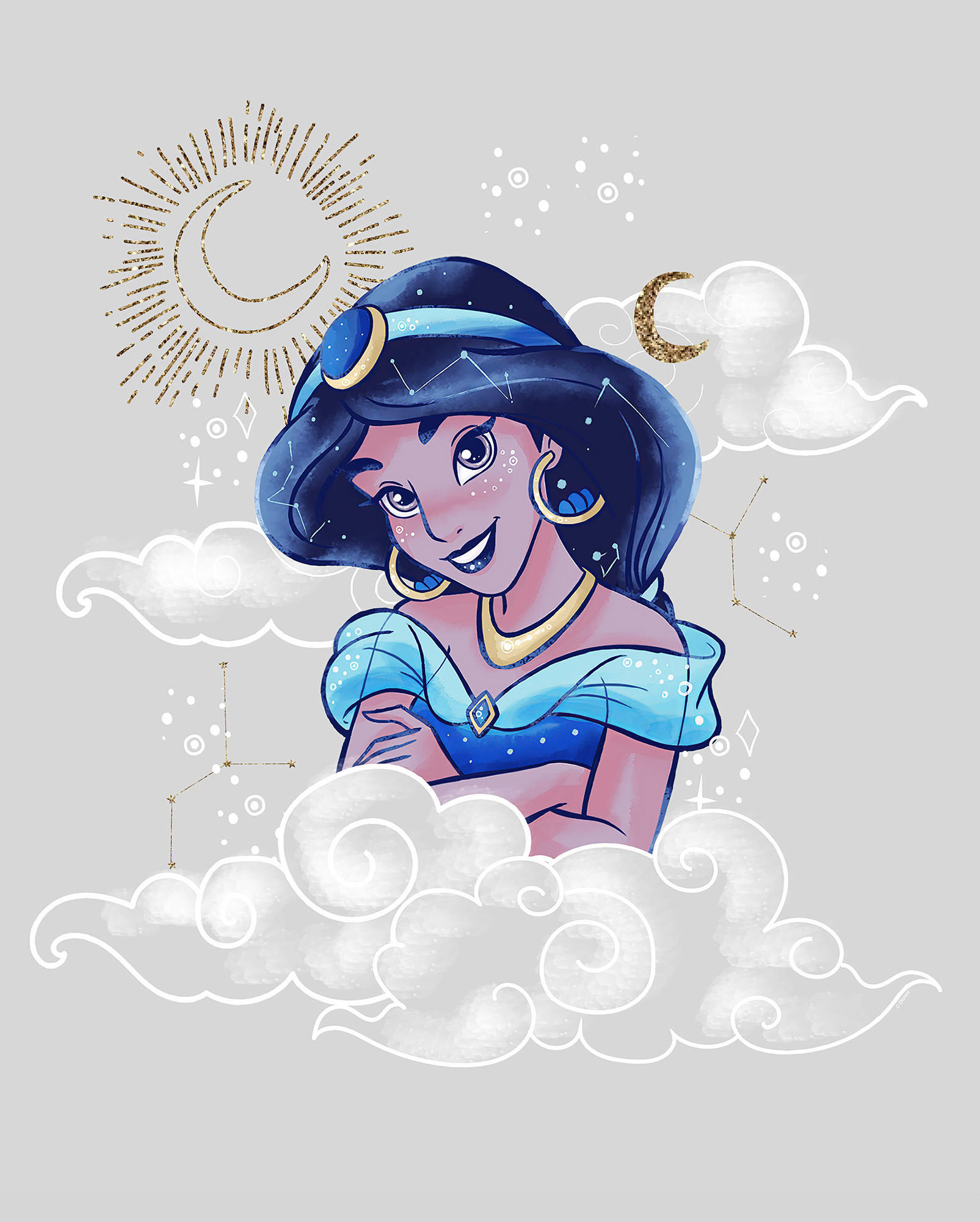 Komar Poster Jasmin Clouds Disney B/L: ca. 40x50 cm günstig online kaufen