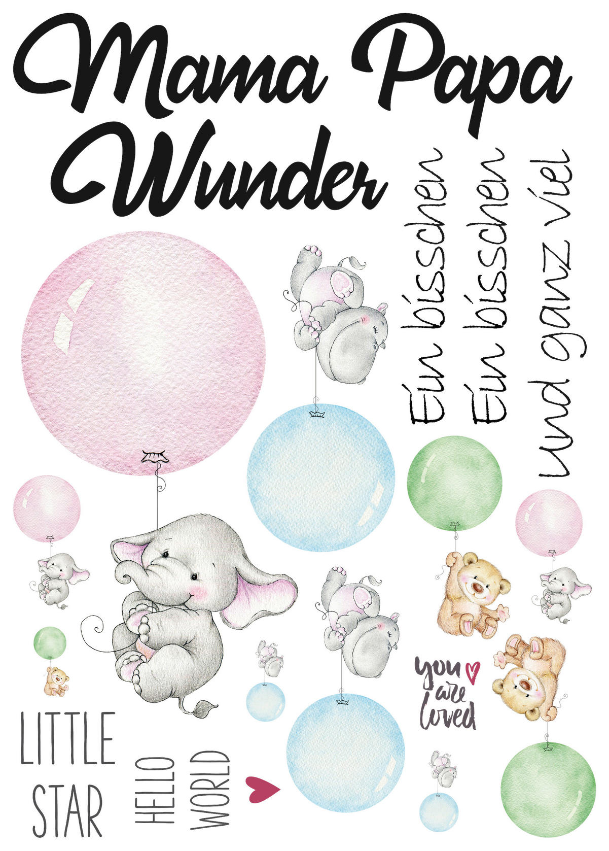 Dekosticker Spruch bunt B/L: ca. 25x35 cm 2 tlg. Dekosticker Wunder - bunt (25,00/35,00cm)