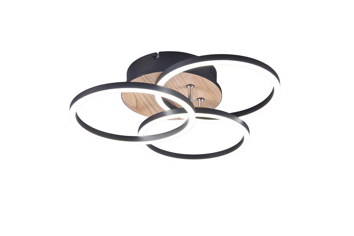 Reality LED-Deckenleuchte R62823135 Circle schwarz MDF Acryl Metall B/H: ca. 43x9 cm 1 Brennstellen Circle - schwarz (43,00/9,00cm) - Reality