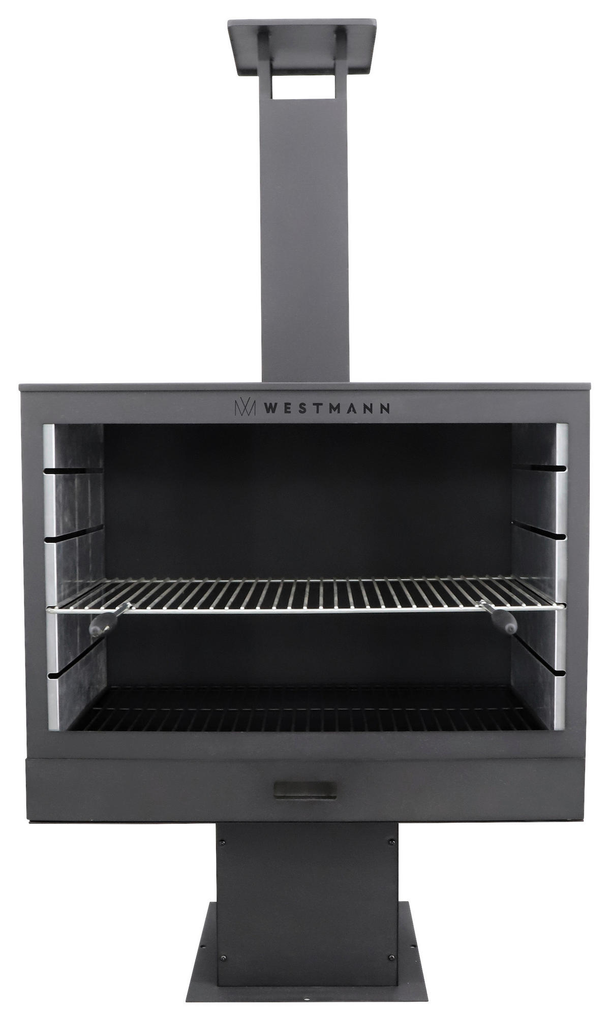 Westmann Grill-und Gartenkamin schwarz Metall B/H/T: ca. 90x160x50 cm Grill und Gartenkamin - schwarz (90,00/160,00/50,00cm) - Westmann