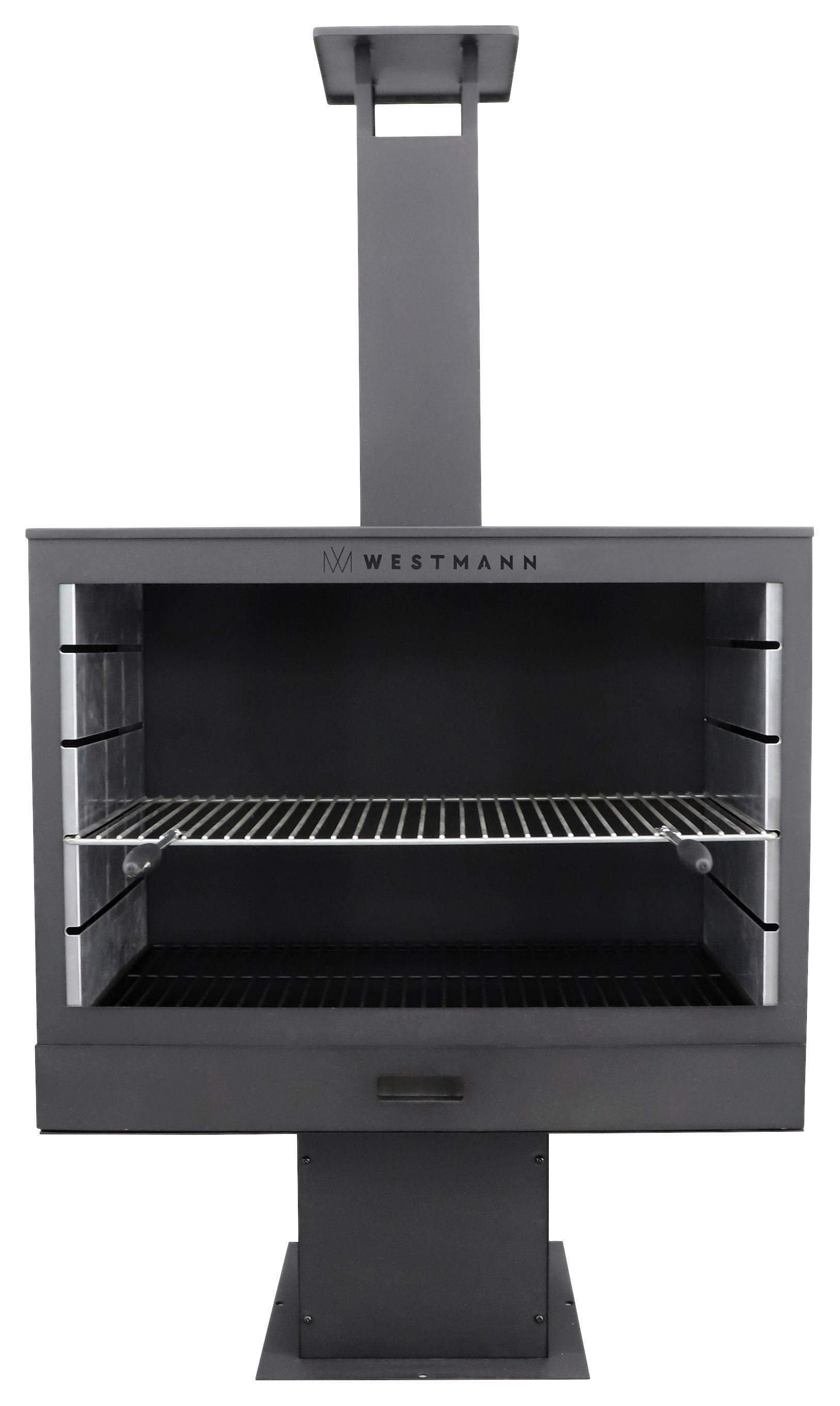 Westmann Grill-und Gartenkamin schwarz Metall B/H/T: ca. 90x160x50 cm