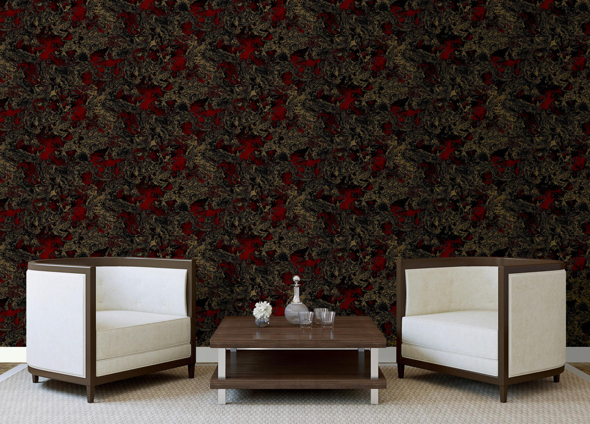 Vinyltapete Marmoroptik bordeauxrot gold B/L: ca. 53x1005 cm Vinyltapete_A55610 - gold/bordeauxrot (53,00/1005,00cm)