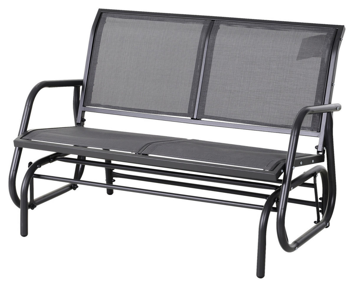 Outsunny Sitzbank grau Metall B/H/L: ca. 70x85x120 cm Sitzbank - grau (120,00/70,00/85,00cm) - Outsunny