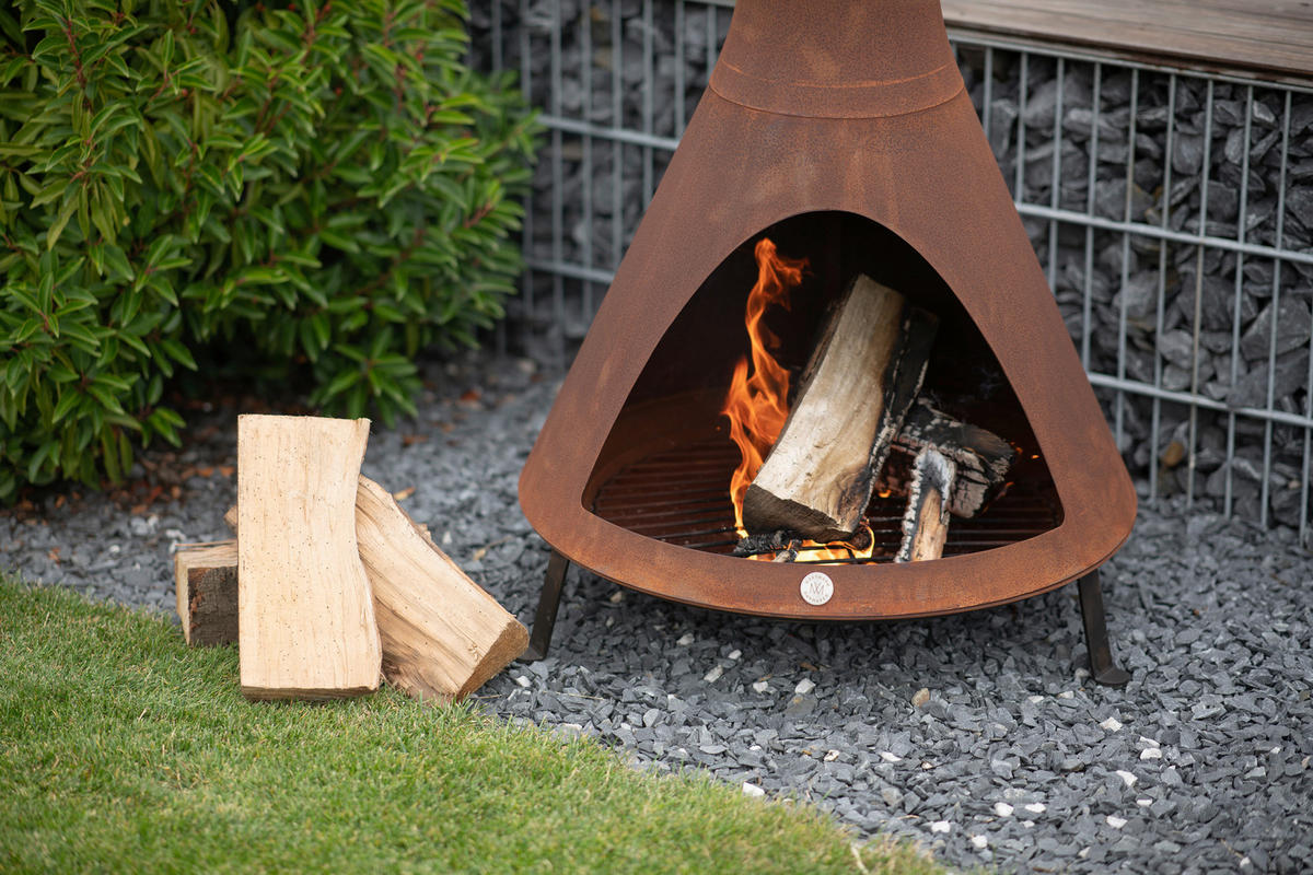 Westmann Gartenkamin mit Grill rost Stahl H/D: ca. 160x70 cm Grill Gartenkamin - rost (70,00/160,00cm) - Westmann