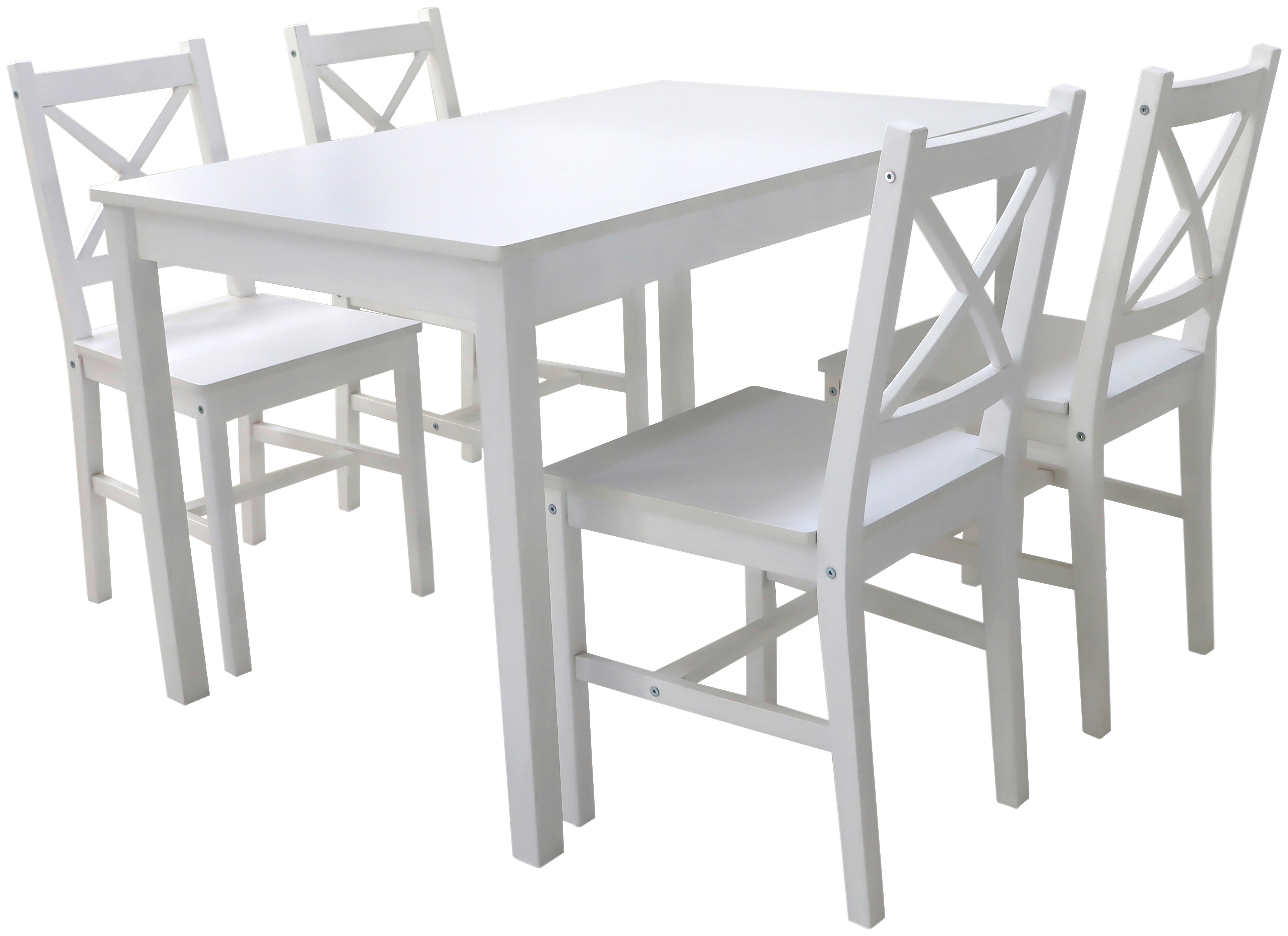 Tischgruppe Hanna weiß Holz B/T: ca. 118x75 cm Hanna - weiß (118,00/75,00cm)