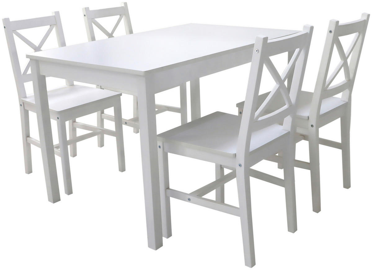 Tischgruppe Hanna weiß Holz B/T: ca. 118x75 cm Hanna - weiß (118,00/75,00cm)