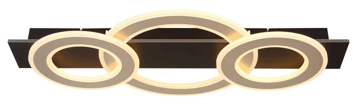 GLOBO LED-Deckenleuchte JAYDEN 48034A-50 dunkelbraun champagner mattschwarz MDF Kunststoff Metall B/H/L: ca. 73x7x35 cm 1 Brennstellen JAYDEN - dunkelbraun/champagner (35,00/73,00/7,00cm) - GLOBO