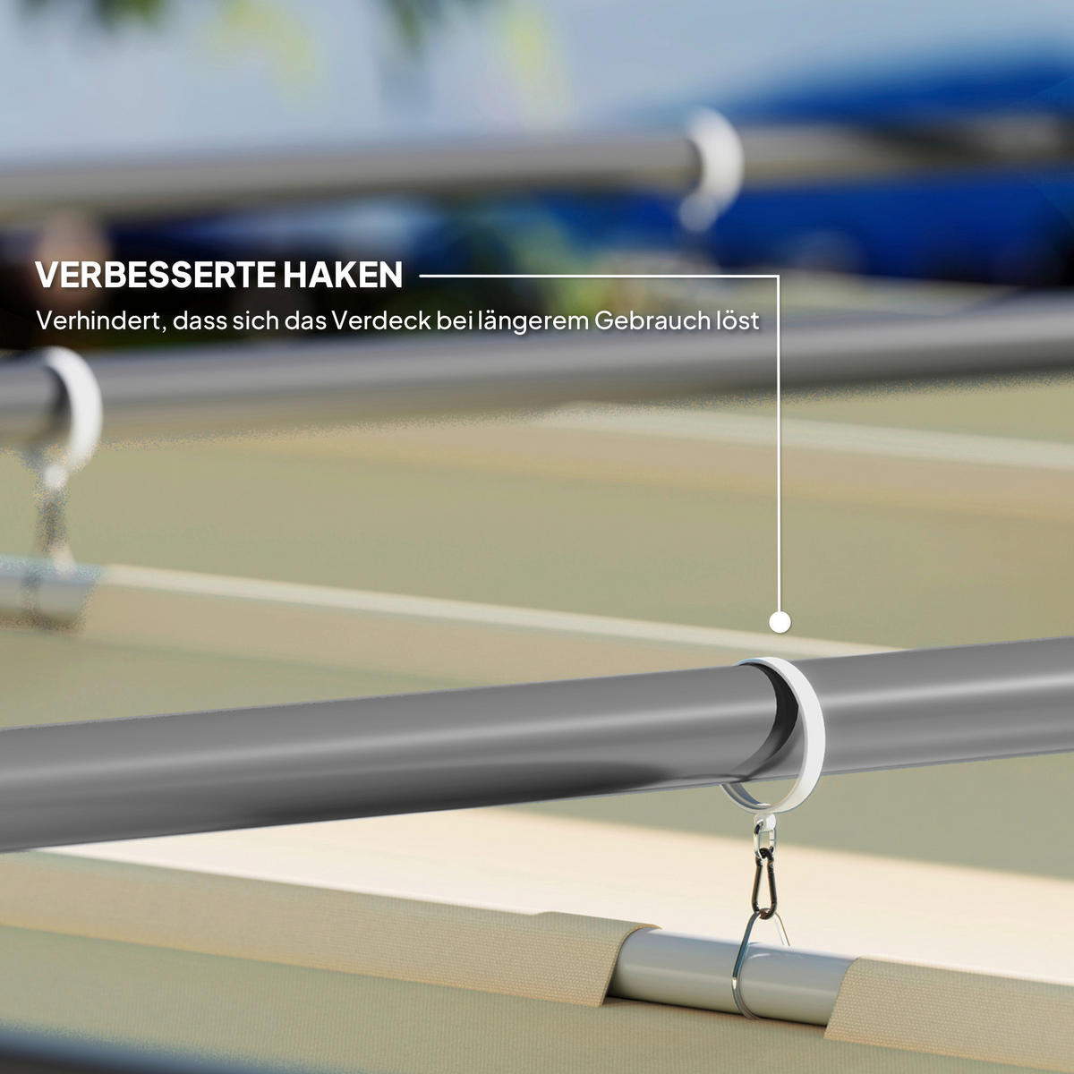 Outsunny Pergola beige Metall B/H/L: ca. 297x221x298 cm Pergola - beige (298,00/297,00/221,00cm) - Outsunny