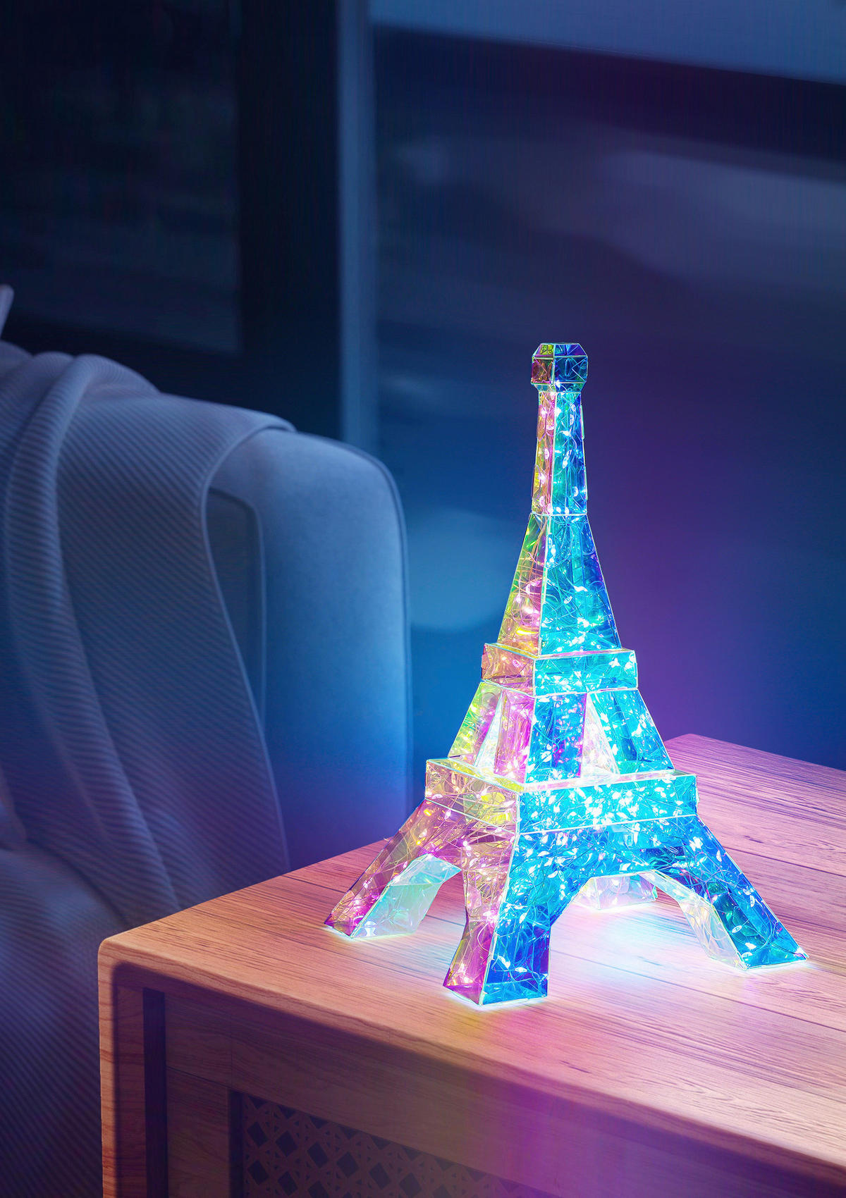 Nolo LED-Dekoleuchte transparent B/H/L: ca. 20,5x20,5x32 cm LED-Dekoleuchte_Eiffelturm - transparent (32,00/20,50/20,50cm) - Nolo