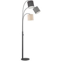 Fischer & Honsel Stehleuchte 40360 schwarz sand Leinen Metall H/D: ca. 186x67 cm E27 3 Brennstellen Shade - sand/schwarz (67,00/186,00cm) - Fischer & Honsel