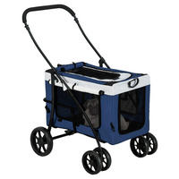 PawHut Hunde-Zubehör blau Polyester B/H/L: ca. 58x81x97,5 cm Hundebuggy - blau (97,50/58,00/81,00cm) - PawHut