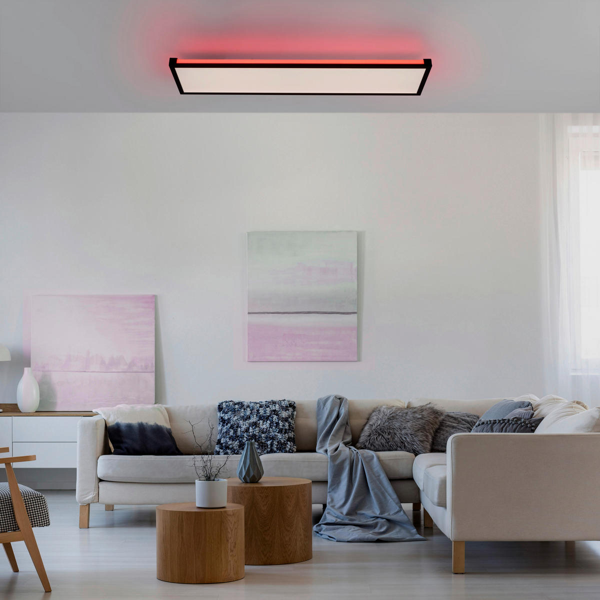 Just Light LED-Deckenleuchte MARIO 11622-18 schwarz weiß Kunststoff Metall B/H/T: ca. 25x7,1x100 cm 2 Brennstellen MARIO - weiß/schwarz (25,00/7,10/100,00cm) - Just Light