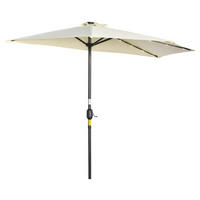 Outsunny Halbrunder Regenschirm beige Eisen B/H/L: ca. 135x240x270 cm Sonnenschirm_Halbrunder - beige (270,00/135,00/240,00cm) - Outsunny