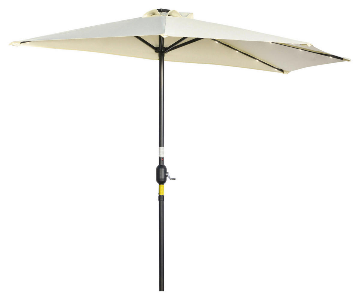 Outsunny Halbrunder Regenschirm beige Eisen B/H/L: ca. 135x240x270 cm Sonnenschirm_Halbrunder - beige (270,00/135,00/240,00cm) - Outsunny
