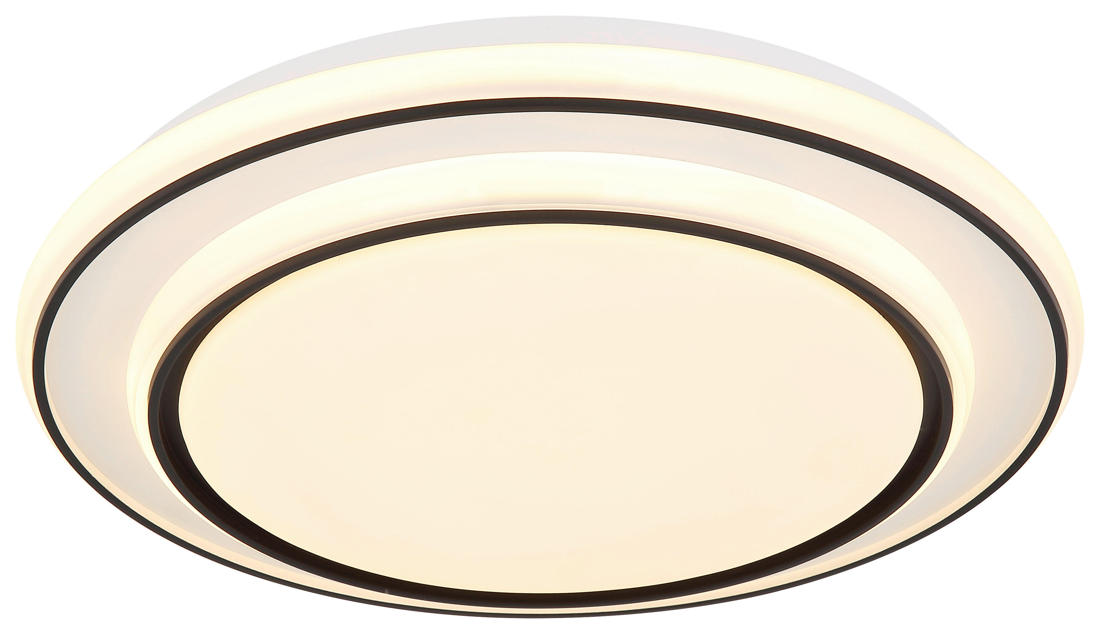 GLOBO LED-Deckenleuchte weiß schwarz Opal Kunststoff Metall H/D: ca. 7x39 cm 1 Brennstellen LOGAN - weiß/schwarz (39,00/7,00cm) - GLOBO