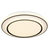 GLOBO LED-Deckenleuchte weiß schwarz Opal Kunststoff Metall H/D: ca. 7x39 cm 1 Brennstellen LOGAN - weiß/schwarz (39,00/7,00cm) - GLOBO