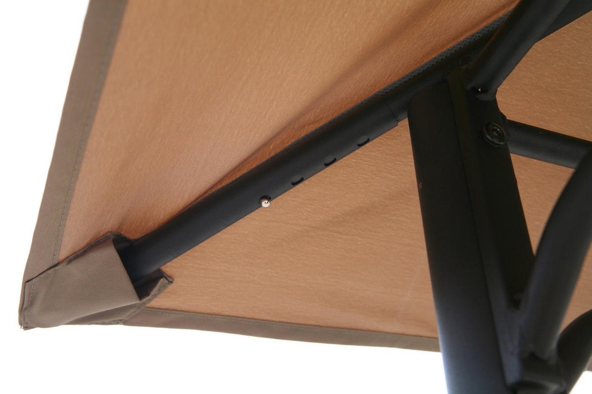 Grasekamp Pavillon Rimini Flex taupe Stahl B/H/L: ca. 300x263x300 cm Rimini Flex - taupe (300,00/300,00/263,00cm) - Grasekamp