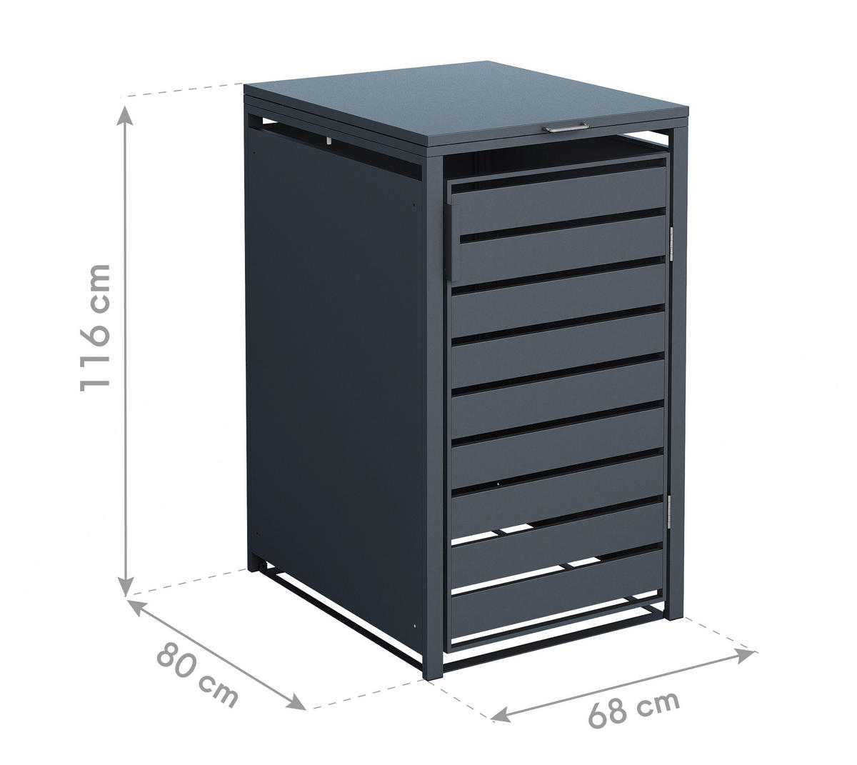 Westmann Mülltonnenbox 1-fach Kubus anthrazit B/H/L: ca. 80x116x60 cm 1-fach Kubus - anthrazit (60,00/80,00/116,00cm) - Westmann