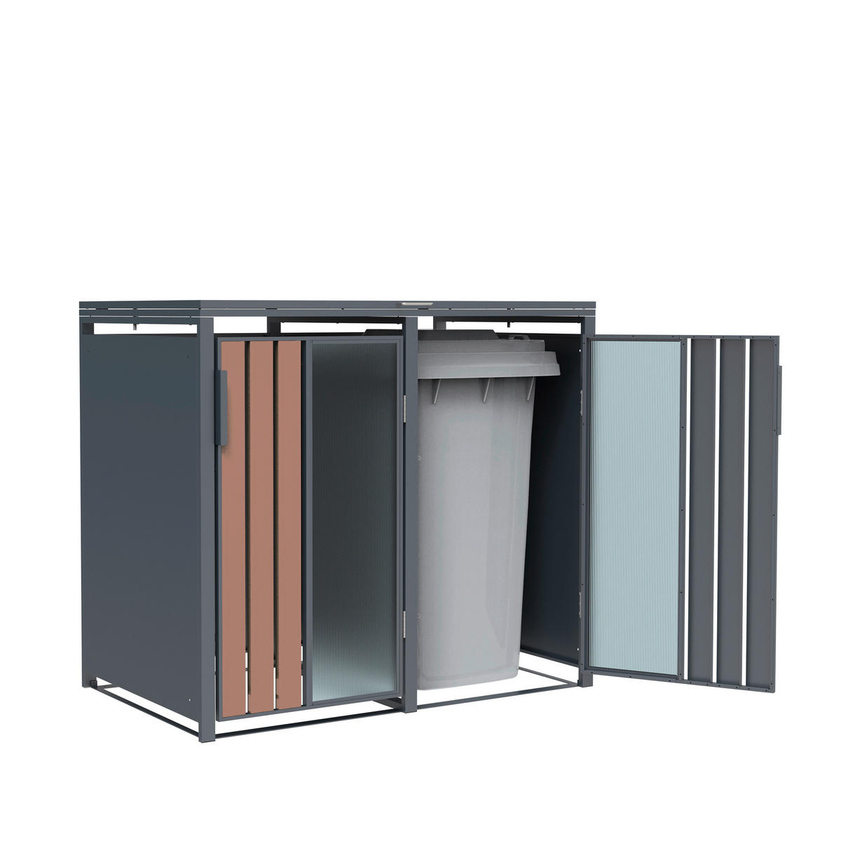 Westmann Mülltonnenbox Status anthrazit B/H/L: ca. 132x116x80 cm Status - anthrazit (80,00/132,00/116,00cm) - Westmann
