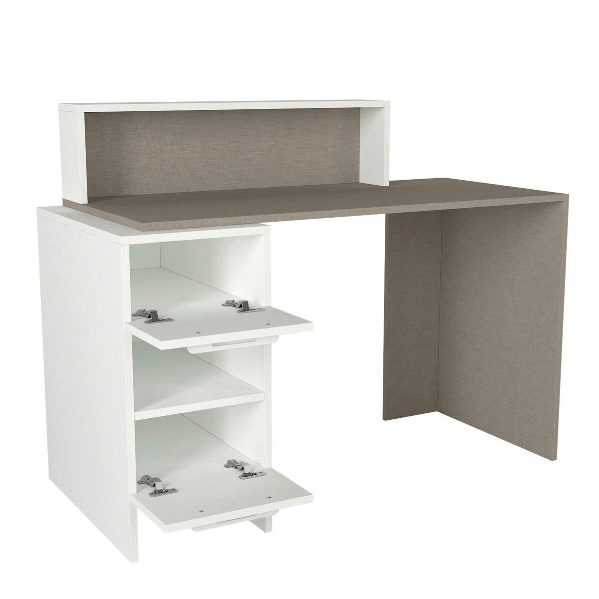 Schreibtisch Mikasa weiß grau B/H/T: ca. 127x90x60 cm Mikasa - weiß/grau (127,00/90,00/60,00cm) - moebel17