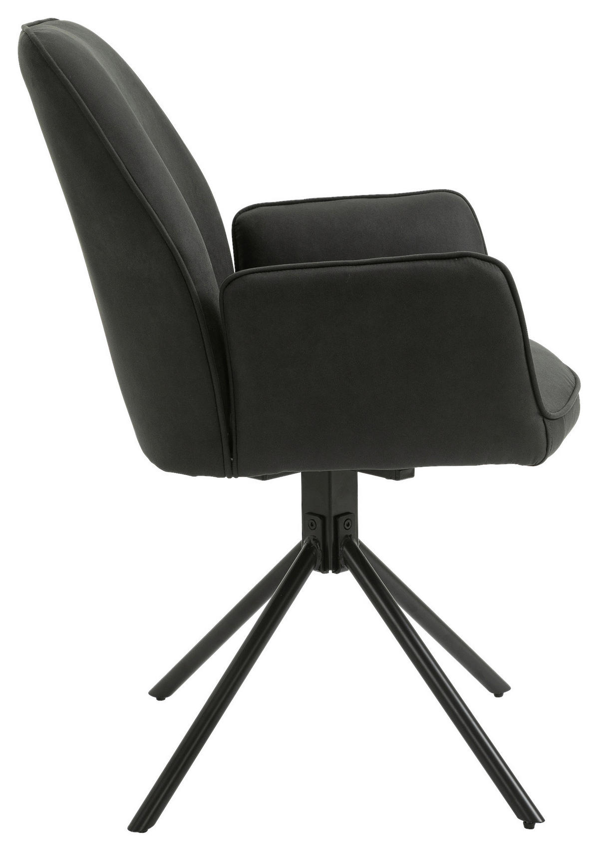 Stuhl BLAIR 2er-Set anthrazit Vintage schwarz Stoff Metall B/H/T: ca. 57x89x61 cm BLAIR 2er-Set - schwarz/anthrazit (57,00/89,00/61,00cm) - byLIVING