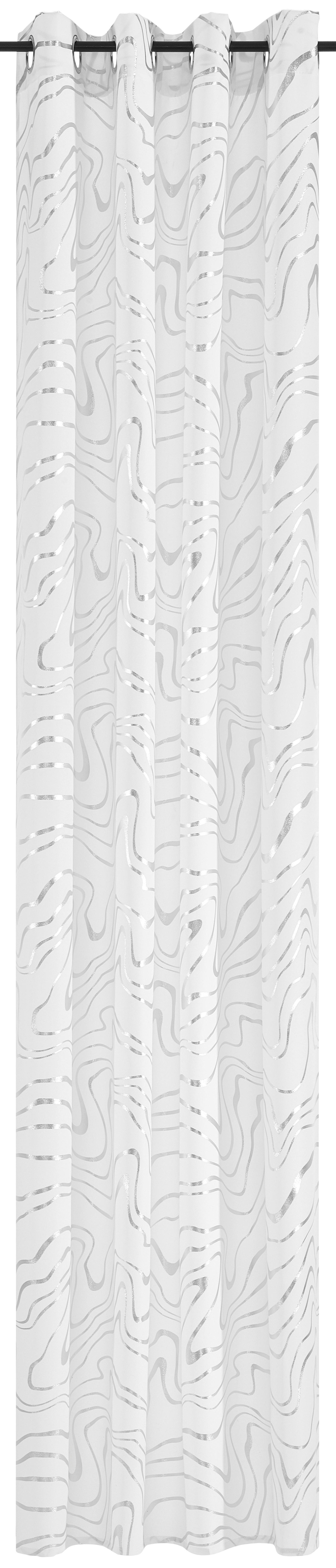 Thumbnail - Ösenvorhang Samoa weiß B/L: ca. 135x245 cm