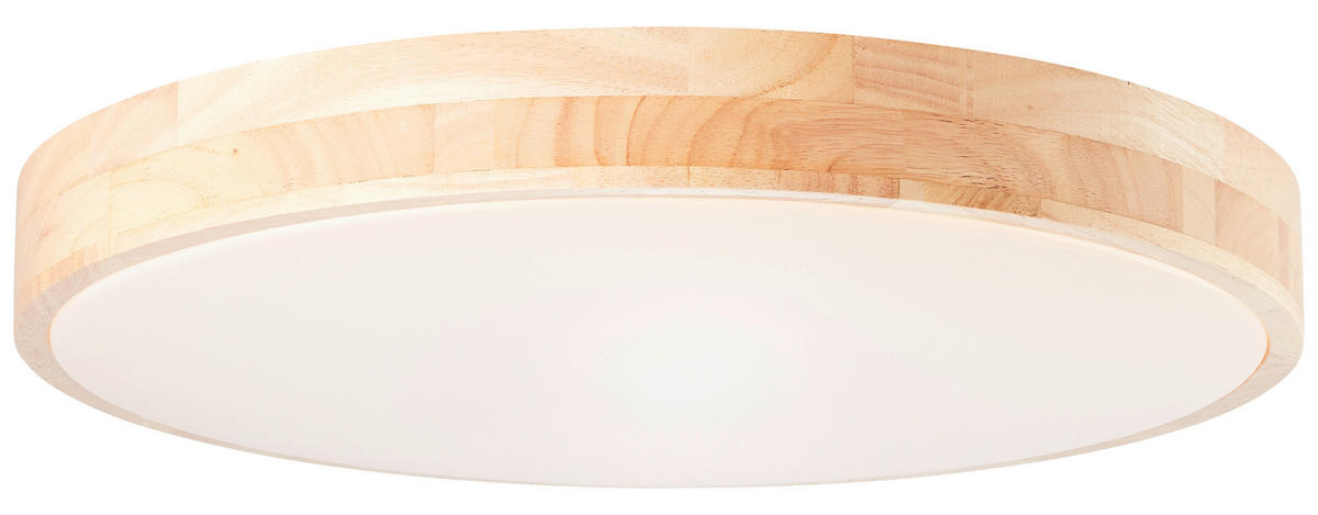 Brilliant Deckenleuchte Slimline G97068/75 natur weiß Holz Kunststoff Metall H/D: ca. 8,5x49 cm Slimline - weiß/natur (49,00/8,50cm) - Brilliant