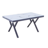 Esstisch CT056W weiß Marmor Optik schwarz B/T: ca. 160x90 cm CT056W - weiß/schwarz (160,00/90,00cm)