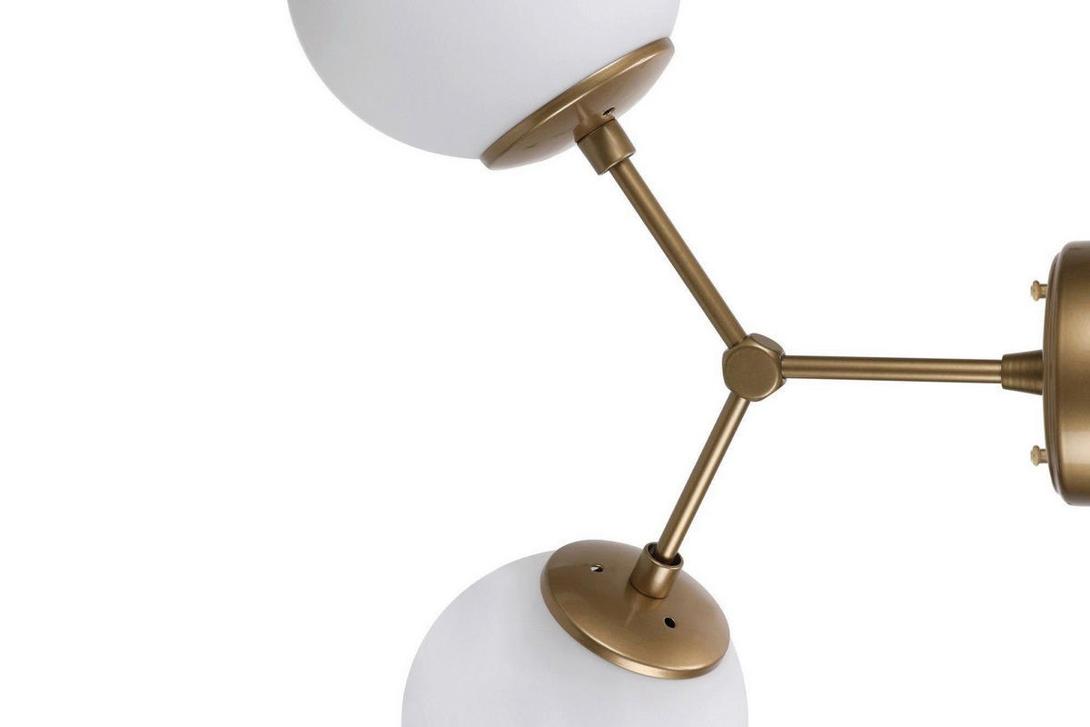 Opviq Wandleuchte weiß gelb Glas Metall B/H/L: ca. 15x44x28 cm E27 2 Brennstellen Damar - weiß/gelb (28,00/15,00/44,00cm) - Opviq