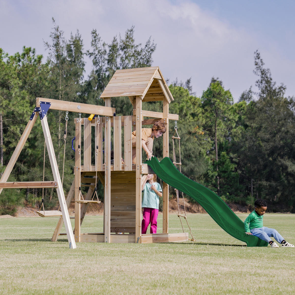 AXI Spielturm Moos grün B/H/L: ca. 342x267x375 cm Moos - braun/grün (375,00/342,00/267,00cm) - AXI