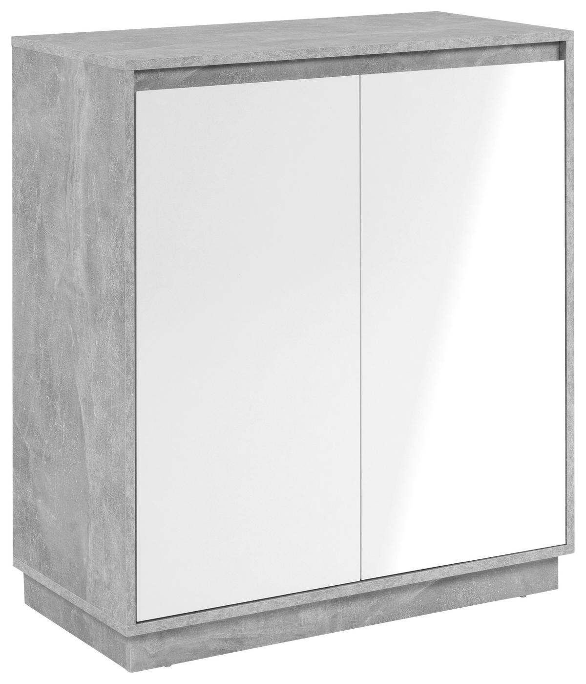Kommode Phoenix Beton Optik weiß glänzend B/H/T: ca. 79x88x40 cm Phoenix - Beton/weiß (79,00/88,00/40,00cm)