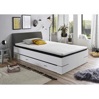 Futonbett Lena weiß anthrazit Liegefläche B/L: ca. 140x200 cm Lena - weiß/anthrazit (145,00/82,50/214,50cm)