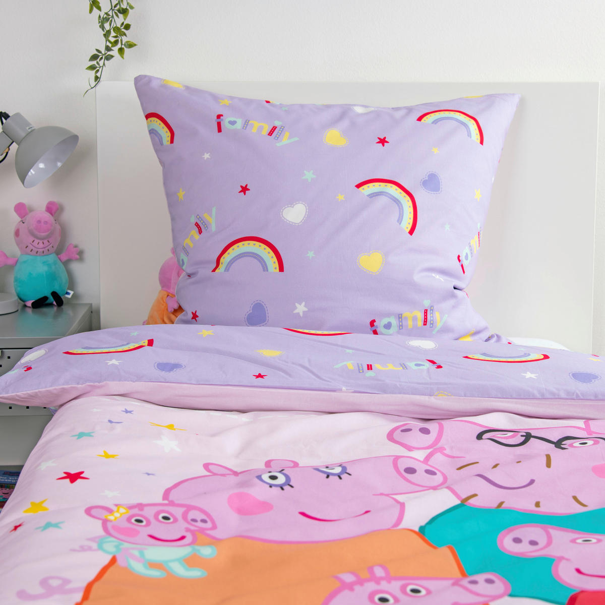 Baumwoll Bettwäsche Peppa Pig bunt Baumwolle Peppa Pig - bunt - Peppa Pig