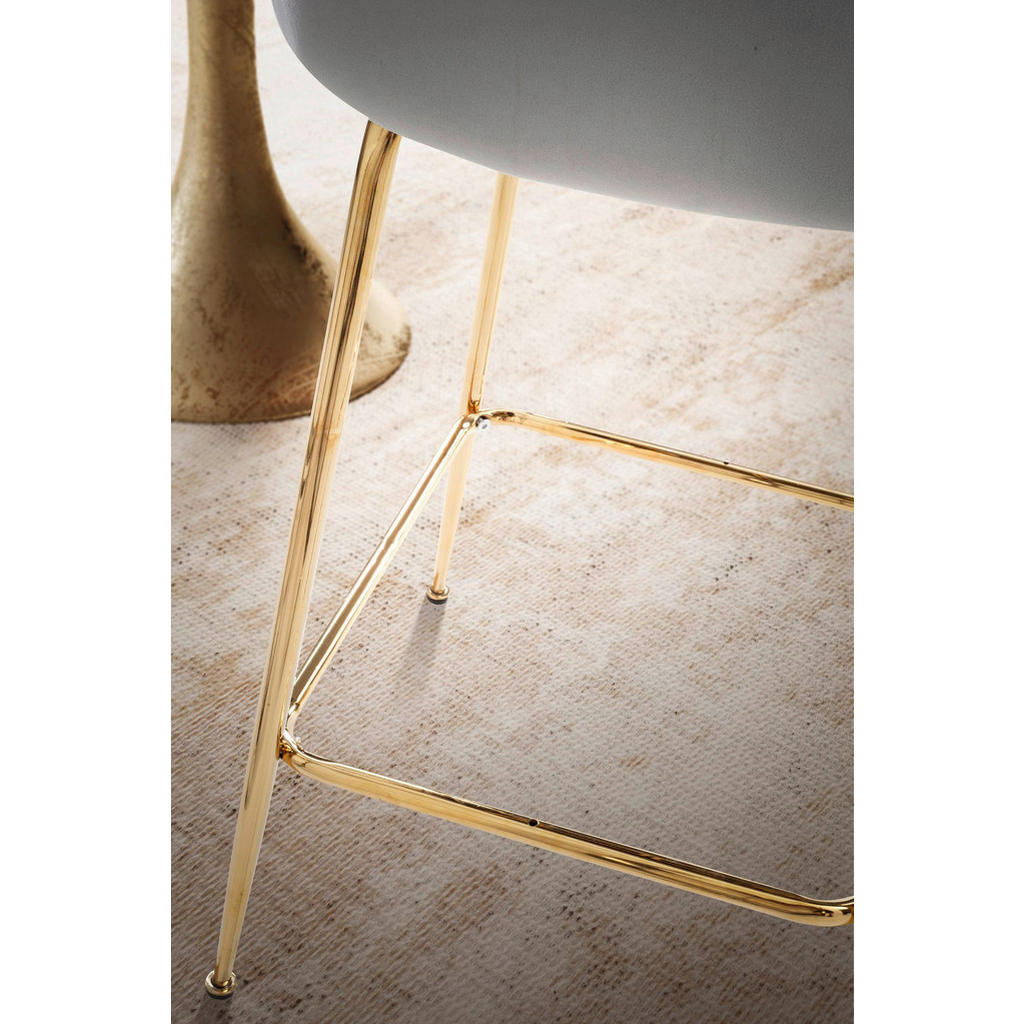 Thumbnail - Barhocker 2er Set grau Polyester B/H/T: ca. 50x102x50 cm
