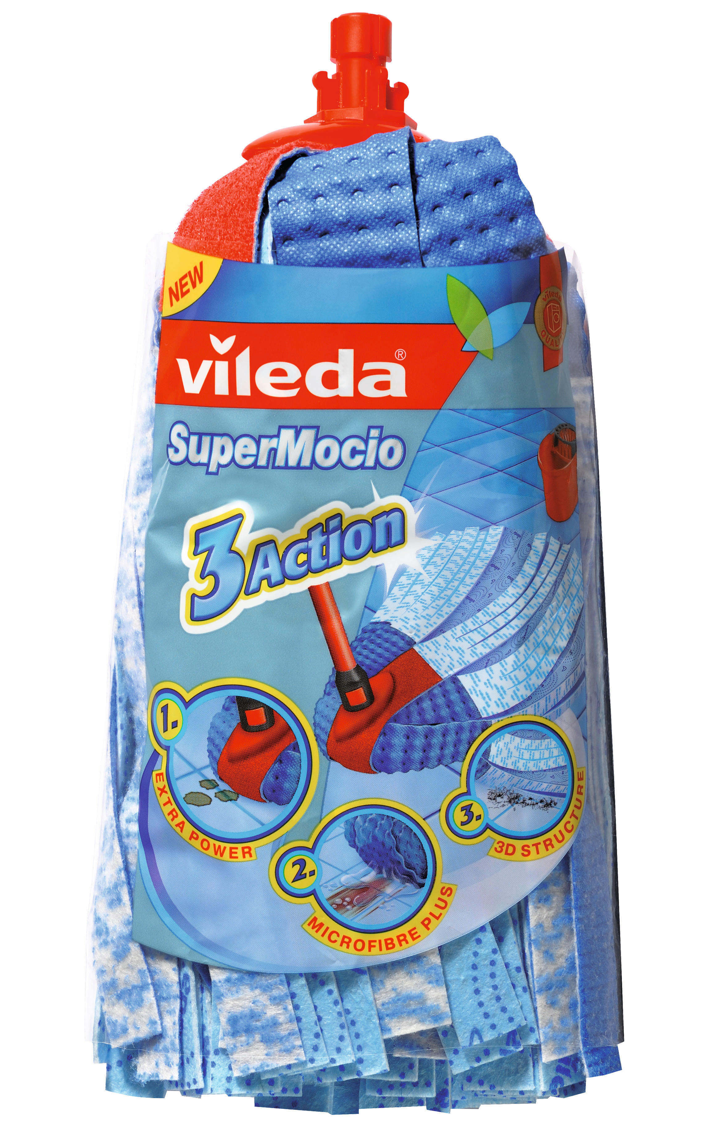Vileda Ersatzwischmopp blau Ersatzwischmopp-Vileda - blau/rot - Vileda