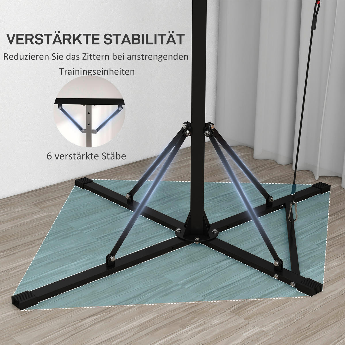 SPORTNOW Boxsackständer schwarz Stahl B/H/L: ca. 145x220x160 cm Boxsackständer - schwarz (160,00/145,00/220,00cm) - SPORTNOW