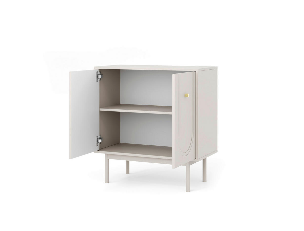 Kommode MAZOMA Eiche Kaschmirgrau Nachbildung gold Optik B/H/T: ca. 79x82x39 cm MAZOMA - gold/Eiche (79,00/82,00/39,00cm) - WIPMEB