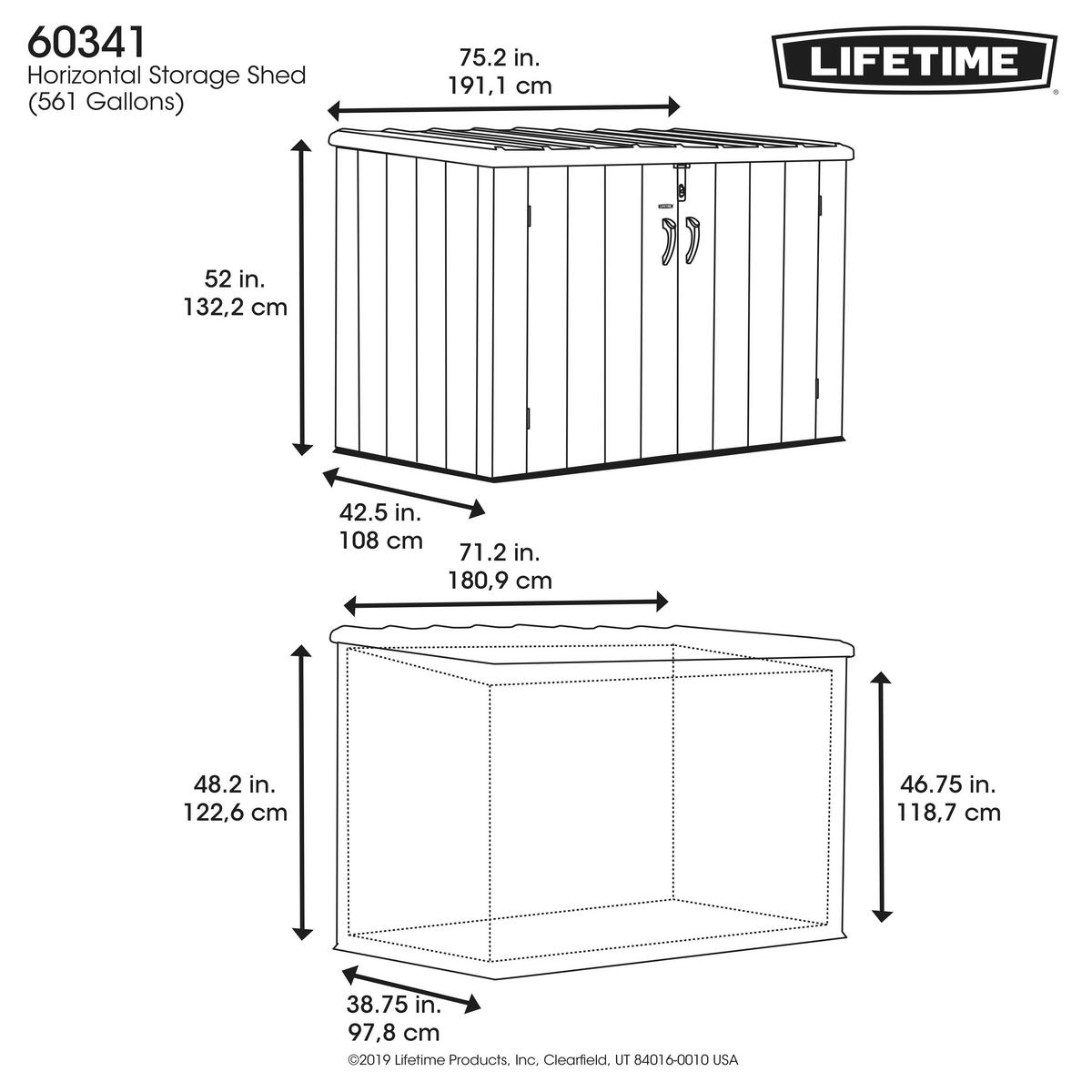 Lifetime Mülltonnenbox Greg hellgrau B/H/L: ca. 191x131x109 cm Greg - hellgrau/hellbraun (109,00/191,00/131,00cm) - Lifetime