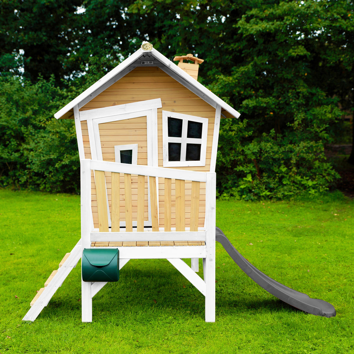 AXI Spielhaus Robin braun B/H/L: ca. 264x203x177 cm Robin - braun/weiß (177,00/264,00/203,00cm) - AXI