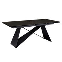 Esstisch schwarz Marmor Optik B/H/T: ca. 180x78x95 cm Esszimmertisch - schwarz (180,00/78,00/95,00cm) - Wohnling