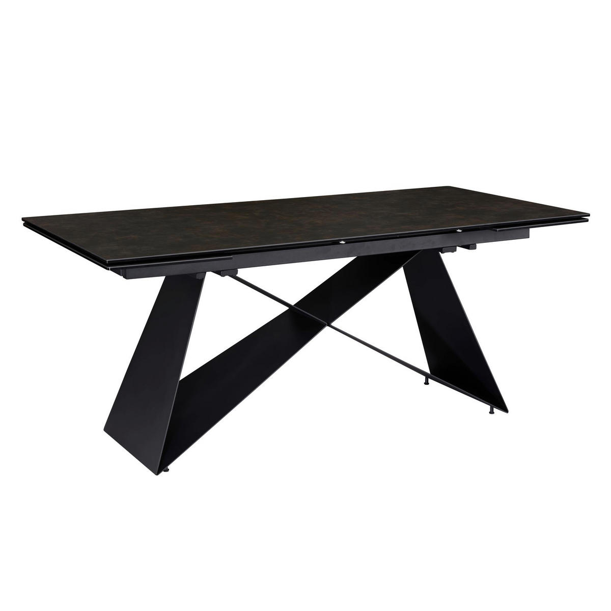 Esstisch schwarz Marmor Optik B/H/T: ca. 180x78x95 cm Esszimmertisch - schwarz (180,00/78,00/95,00cm) - Wohnling