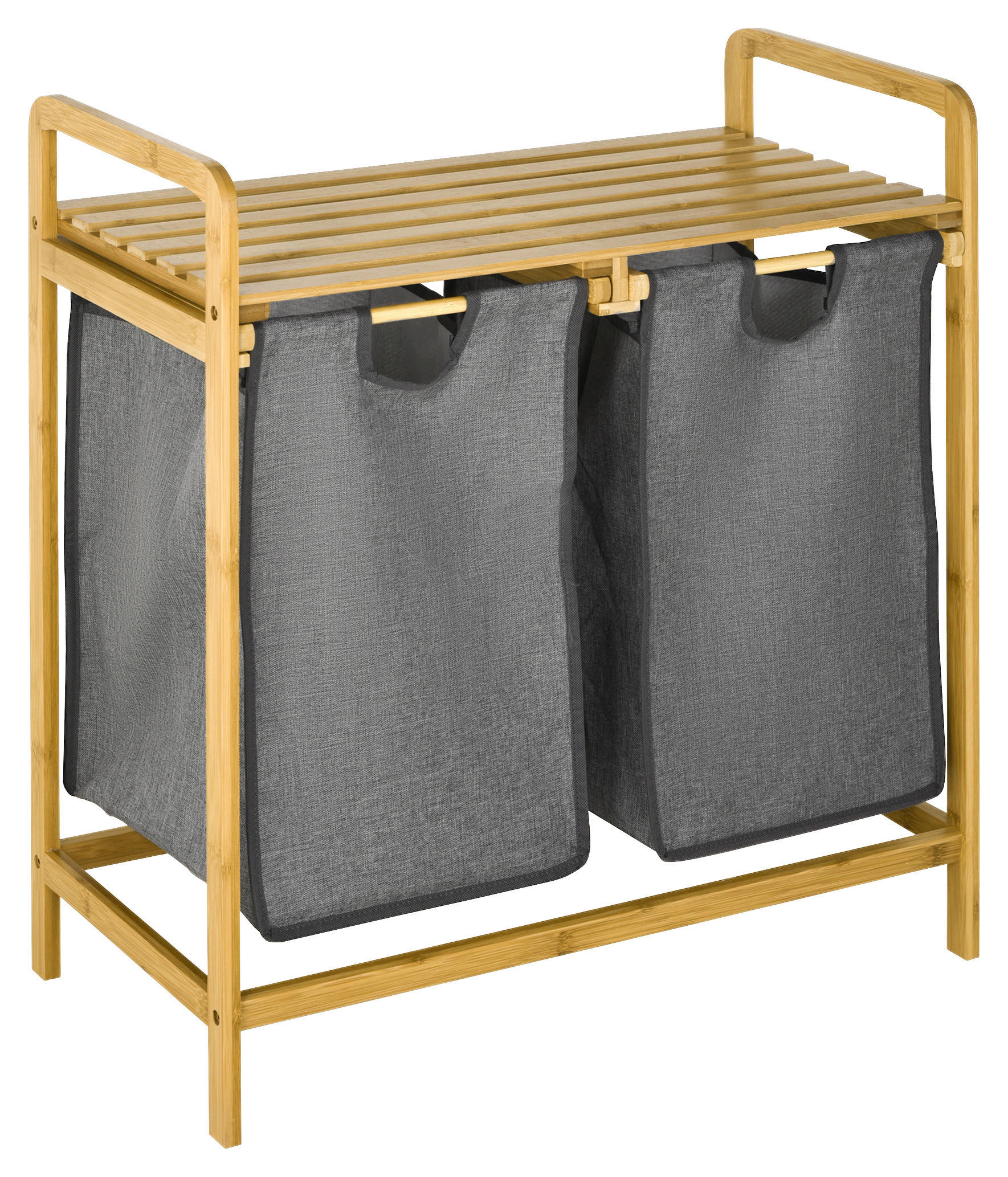 HOMCOM Wäschekorb grau B/H/L: ca. 33x63,5x73 cm Wäschekorb - grau (73,00/33,00/63,50cm) - HOMCOM