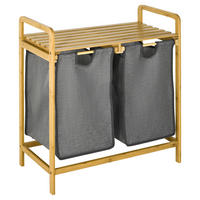 HOMCOM Wäschekorb grau B/H/L: ca. 33x63,5x73 cm Wäschekorb - grau (73,00/33,00/63,50cm) - HOMCOM