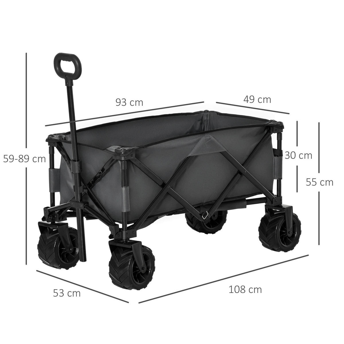 Outsunny Transportwagen grau B/H/L: ca. 55x61x108 cm Transportwagen - grau (108,00/55,00/61,00cm) - Outsunny