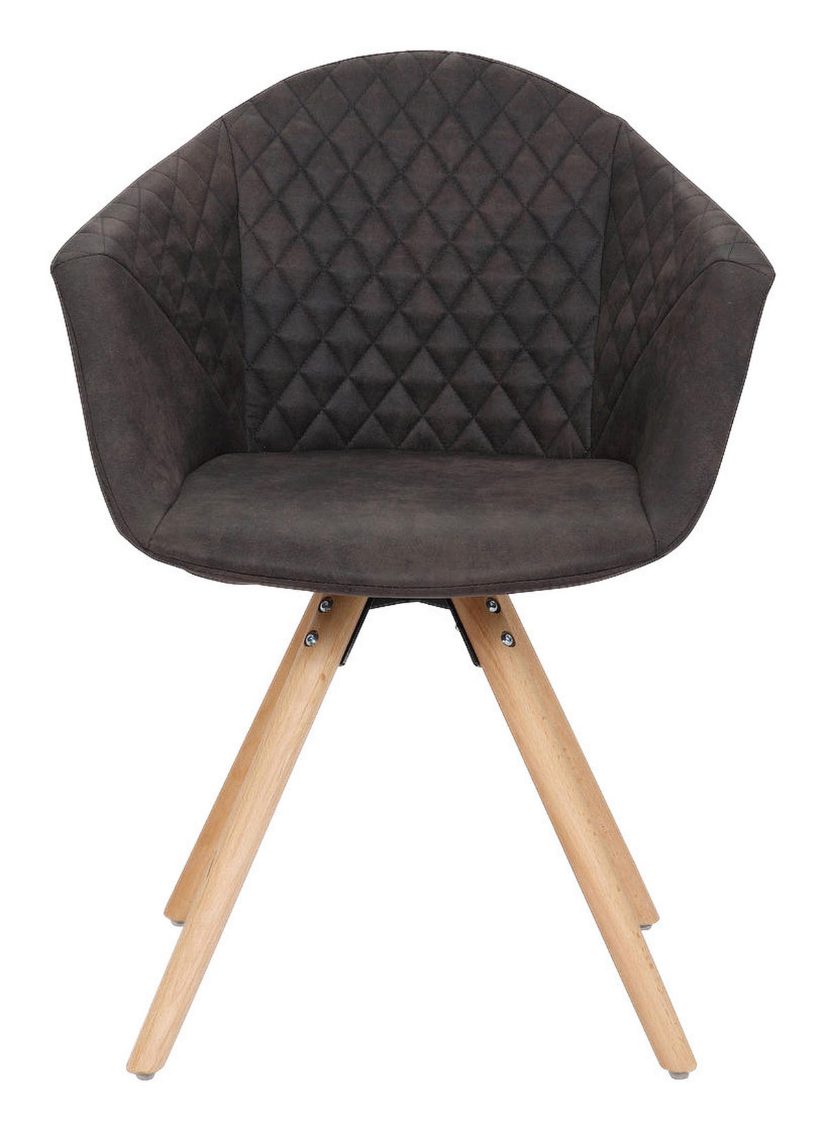 Stuhl Chadwick 100 2er braun Microfaser B/H/T: ca. 59x82x55 cm Chadwick 100 2er - braun/Eiche (59,00/82,00/55,00cm) - 360 Living