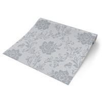 Vinyltapete Blumenranke grau dunkelgrau B/L: ca. 53x1005 cm Vinyltapete_A75109 - dunkelgrau/grau (53,00/1005,00cm)