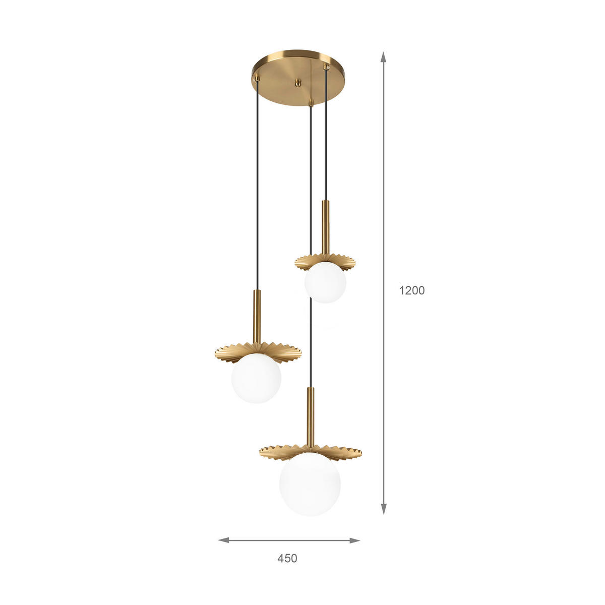 Lamkur Hängeleuchte Kupfer Stahl Glas B/H/L: ca. 120x45x45 cm G9 3 Brennstellen Chita - Kupfer (45,00/120,00/45,00cm) - Lamkur