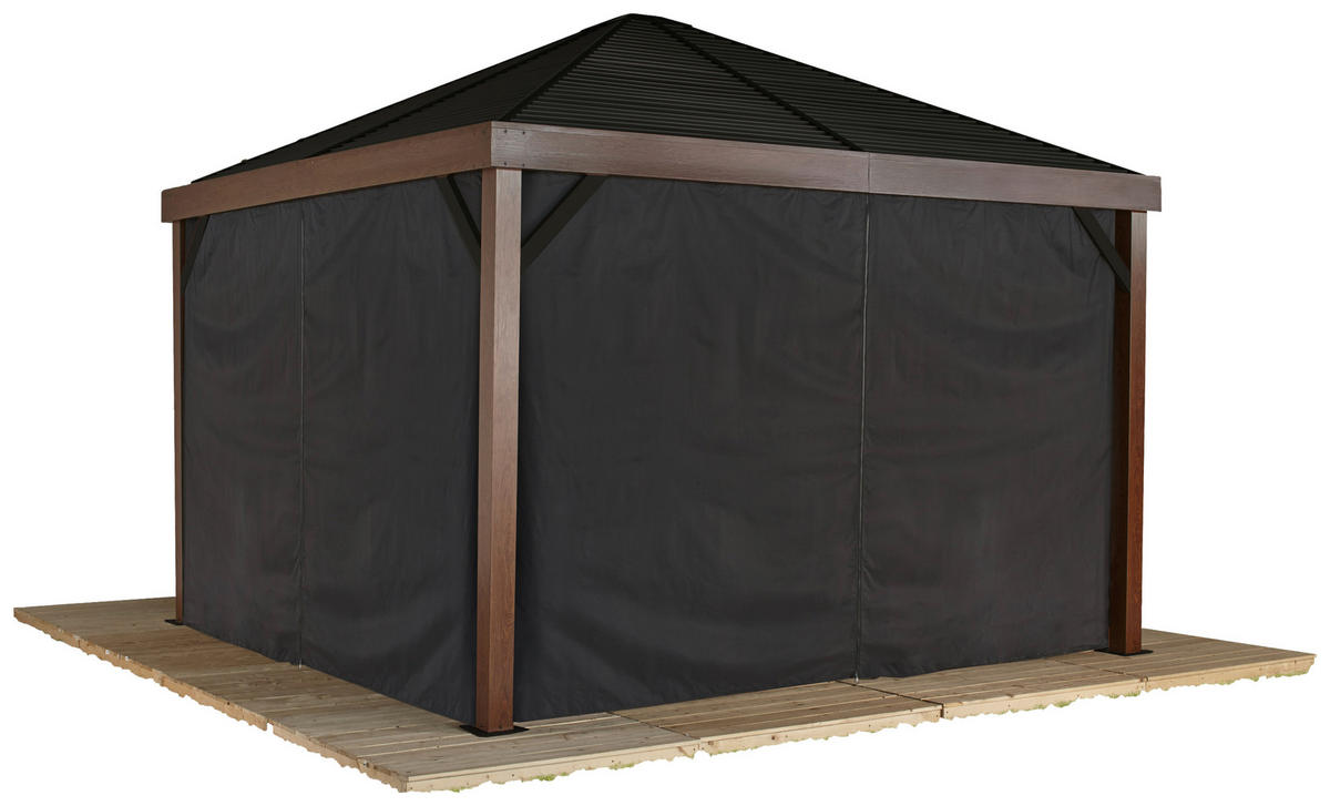Sojag Pavillon-Vorhang-Set South Beach & Valencia schwarz Polyester South Beach & Valencia - schwarz - Sojag